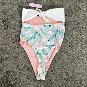 Lolli Swim One Piece in Pastel Tropical Leaf